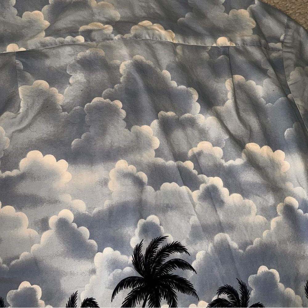 Vintage RJC Hawaiian Button Front Shirt Large Blue Cotton - Picture 8 of 11